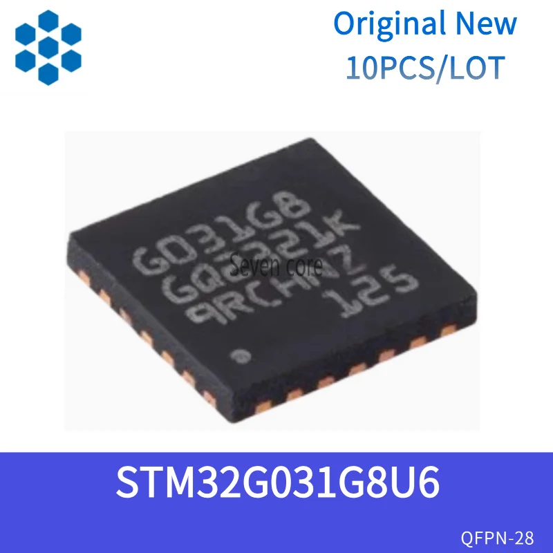 

Original New 10pcs/lot STM32G031G8U6 UFQFPN-28 ARM Cortex-M0+ 32-bit Microcontroller -MCU