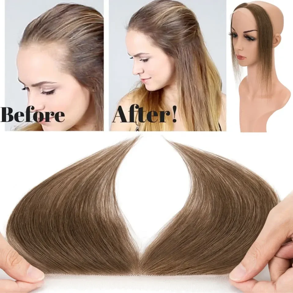 TESS Full Lace Hand-Tied Front Hairline 100% Rambut Asli Patch Natural Hairpiece Untuk Wanita Topper Lace Closure untuk Volume Rambut