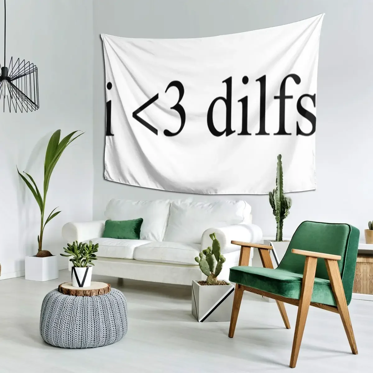 I Heart Dilfs Print Tapestry Art Wall Hanging Aesthetic Home Decor Tapestries for Living Room Bedroom Dorm Room