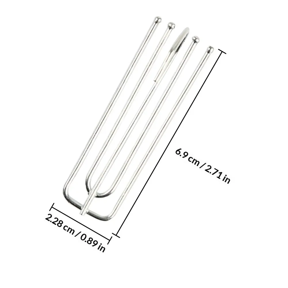 40pcs Stainless Steel 4-Prong Curtain Hooks for Adjustable Pleat Spacing & Smooth Hanging