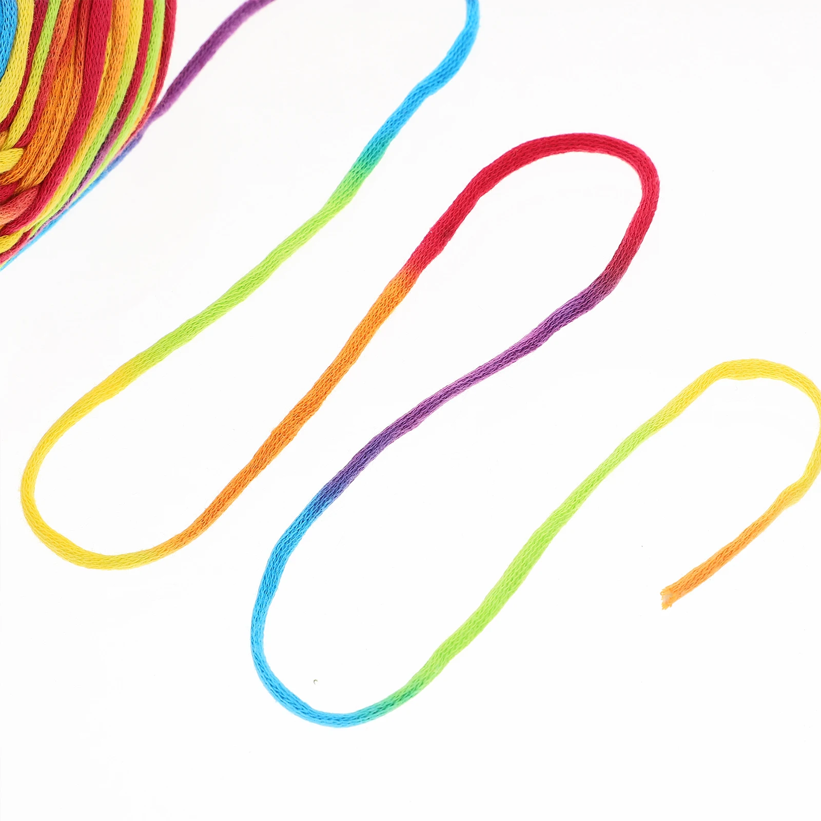 2 Pcs Yarn Rainbow Scarf Beginner Crochet Craft Cotton Thread Soft Colorful Knitting Hand Crocheting