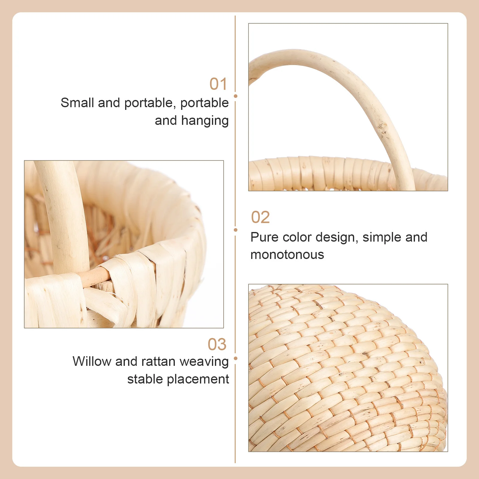 

1pc Flowers Home Wedding Party Basket Flower Hand Woven Storage Holder Holder Storage Flower Basket Organizer