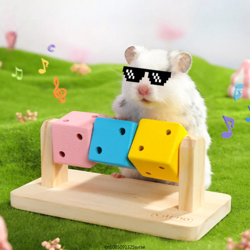 

Fun Cube Hamster Toys Wooden Teeth Grinding Toy Relieving Fun Parrot Chinchilla Guinea Pig Accessories Small Pet Supplies