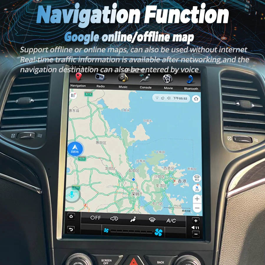 12.8 بوصة أندرويد 14 شاشة عمودية لسيارة جيب جراند شيروكي 2013 - 2018 راديو السيارة الوسائط المتعددة مشغل فيديو نظام تحديد المواقع Carplay الملاحة #4