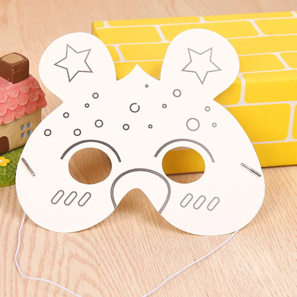 

Набор из 24 бумажных масок животных для творчества: Детский DIY-набор для украшения красками, маркерами и блестками, носимый аксессуар для праздничного костюма