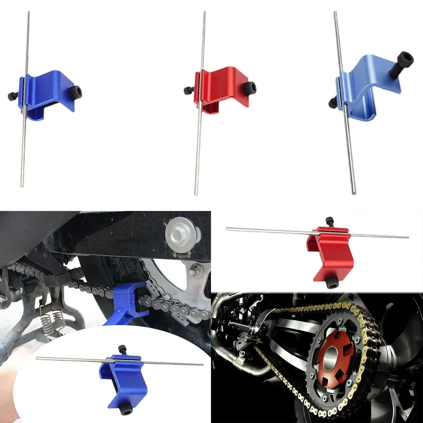 

Motorcycle Chain Alignment Tool 08-0048 Professional Lightweight Heavy Duty Aluminium Alloy Compact Motorcycle Repair Parts Tool