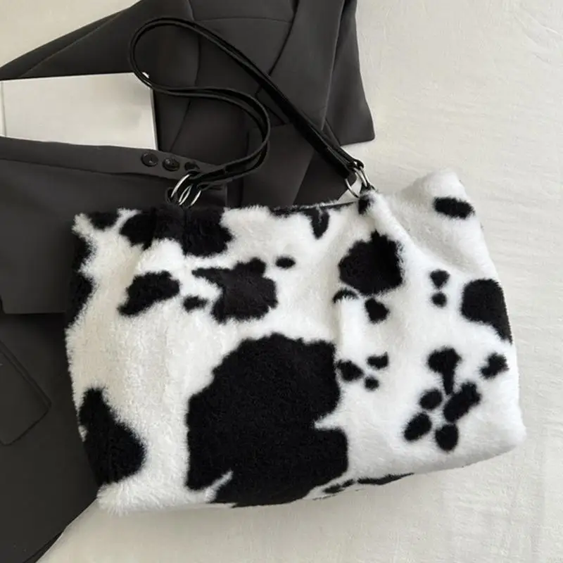 

Women Armpit Bag Plush Handbag All-matching Shopping Dating Bag Large Capacity Top Handle Bag Korean Styles Shoulder Bag 20CA