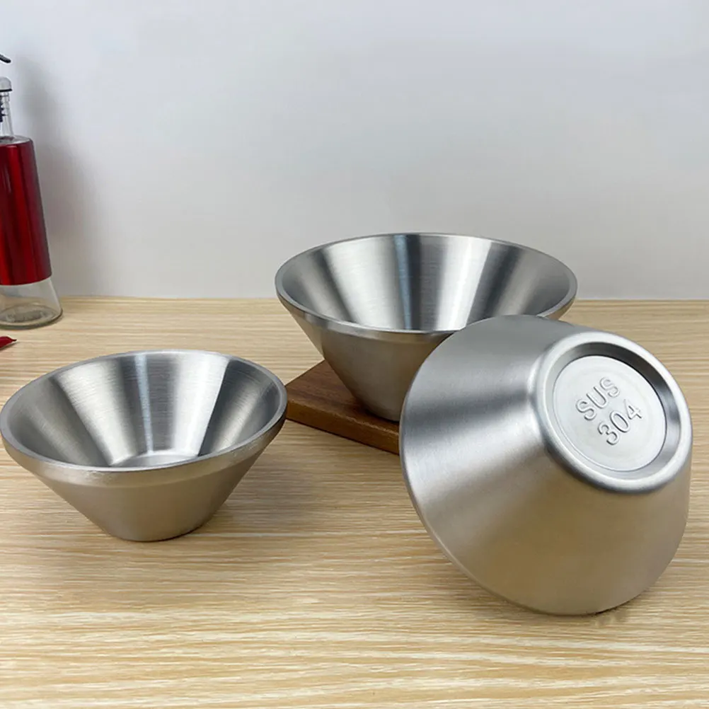 

Stainless Steel Salad Bowl Set Ice Cream Dessert Bowls Smoothie Parfait Food Kitchen Household Serving Fruit Ramenrame