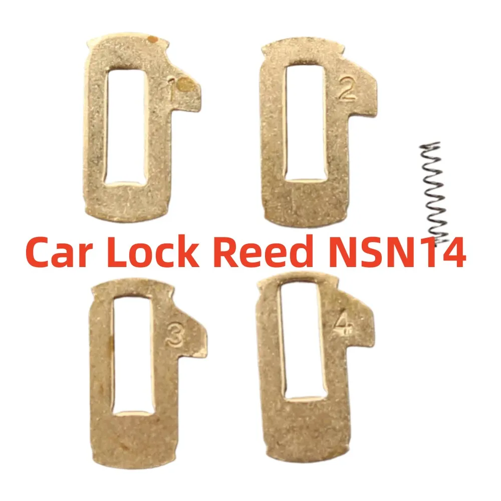 200pcs/lot NSN14 Car Lock Reed Plate For Nissan Car Door Lock Repair Kits Brass Material 4 Models Each 50pcs with Spring