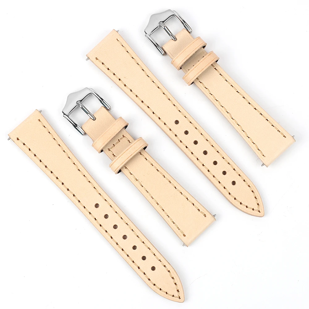 20/16mm 22/18mm Vegetable Tanned Original Color Strap Tree Cream Natural Color Strap Handmade Vintage Watch Band Belt