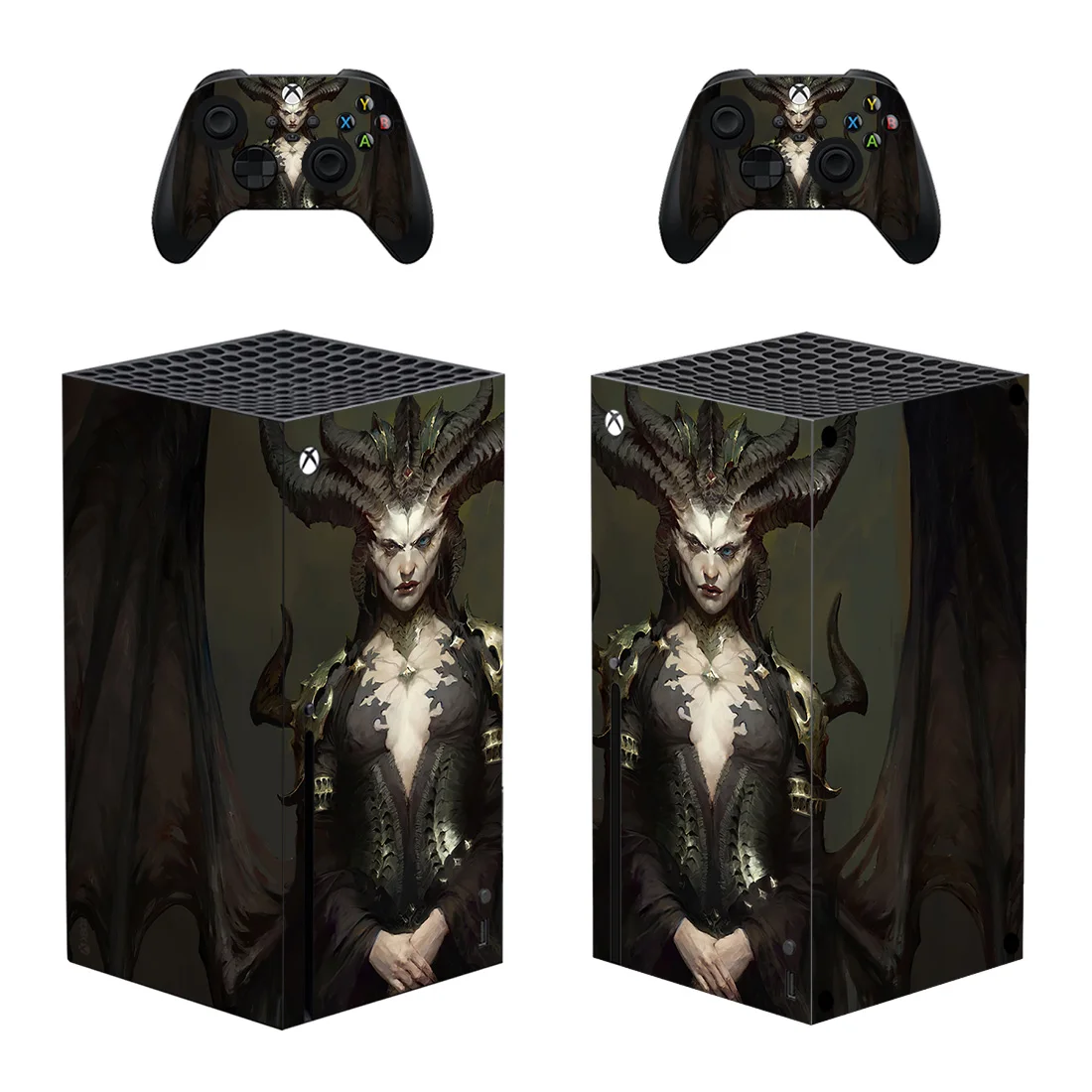Autocollant Diablo IV Style Xbox Series X Skin pour console et 2 manettes, autocollants en vinyle, peaux de protection, style 1