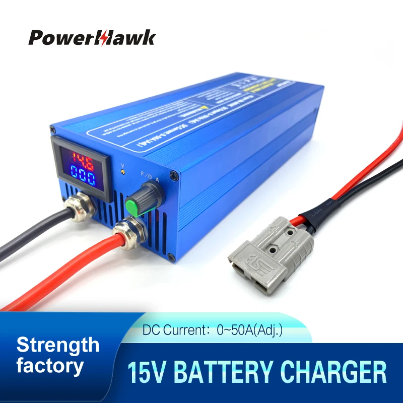 12v Battery Charge 60A Lifepo4 Battery Charger Voltage Current AdjustablFast Charge Lithium Battery Charger14.6V Battery Adapter