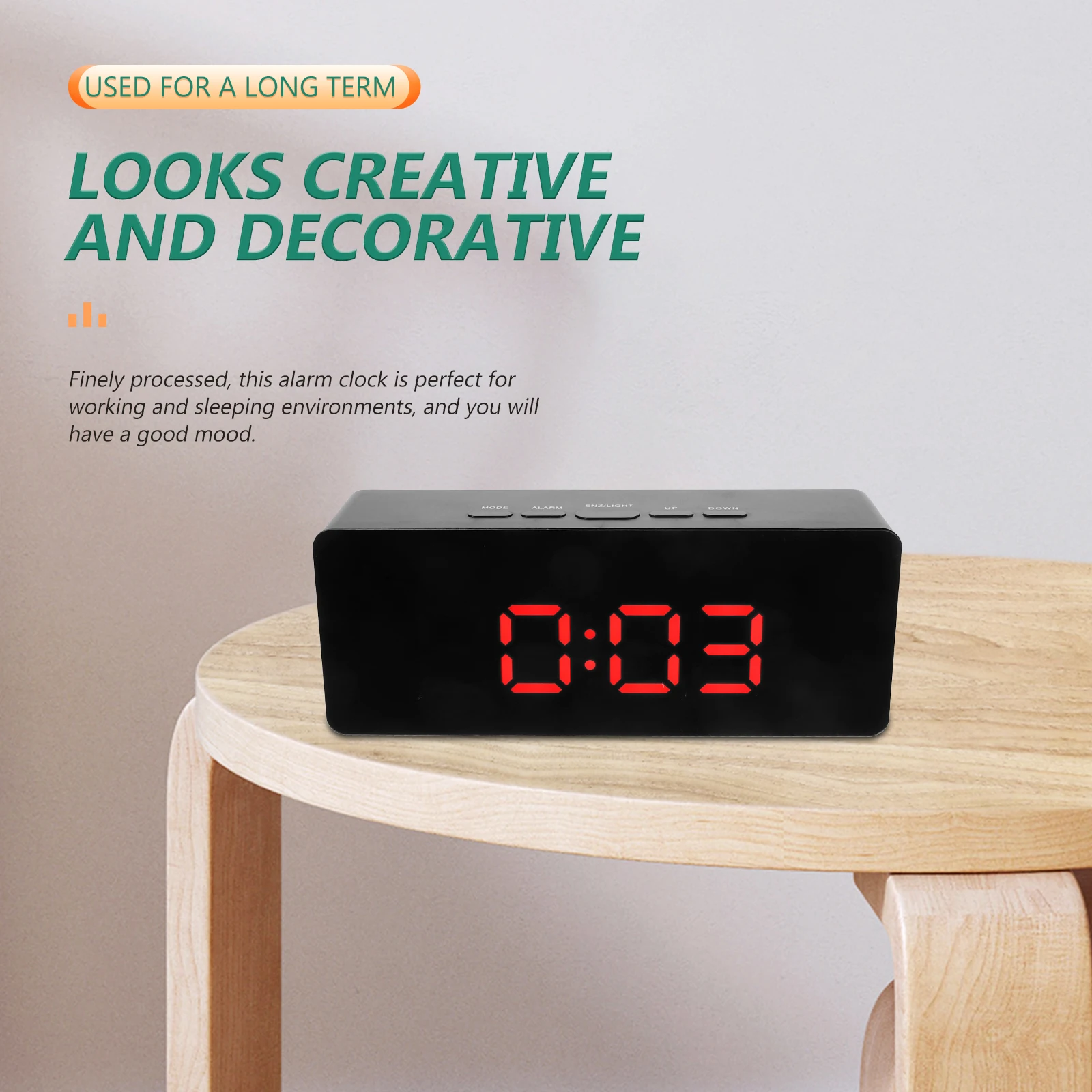 

Digital Alarm Clock Large Display Buttons ABS Material LED Desktop Clock for Study Bedroom Alarm Clocks for Bedrooms
