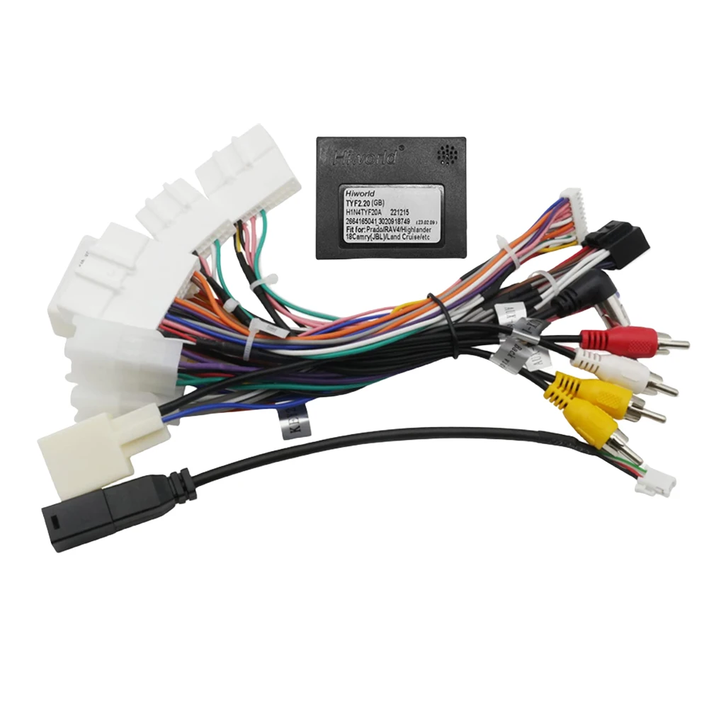 Car Stereo Radio Power Harness Canbus Box Wired Harness Adapter Power Cable Connector for Toyọta Cruiser Prado 2010-2020