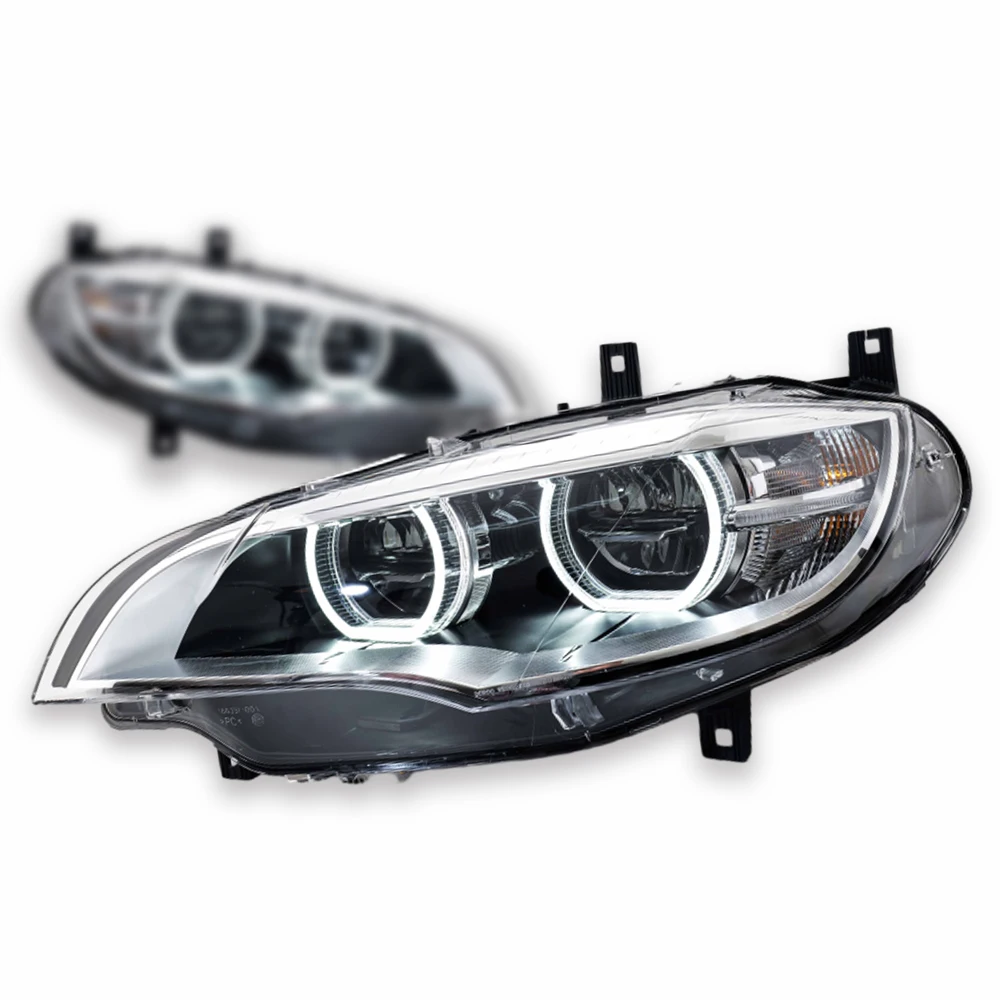 

Автомобильные фары для BMW X6, фары E71 2008-2014, обновленные модифицированные к новым динамическим поворотным сигналам, ДХО, тормозные лампы, автомобильные фары