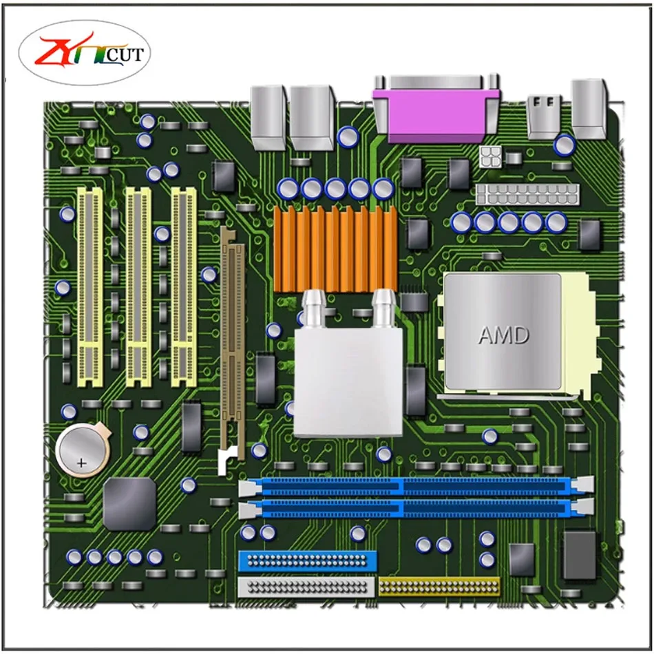 40 80mm CPU Dissipatore di calore raffreddato ad acqua in alluminio Piastra ad acqua raffreddata a liquido doppio piano Dissipatore di calore raffreddato ad acqua con canale di flusso a forma di M