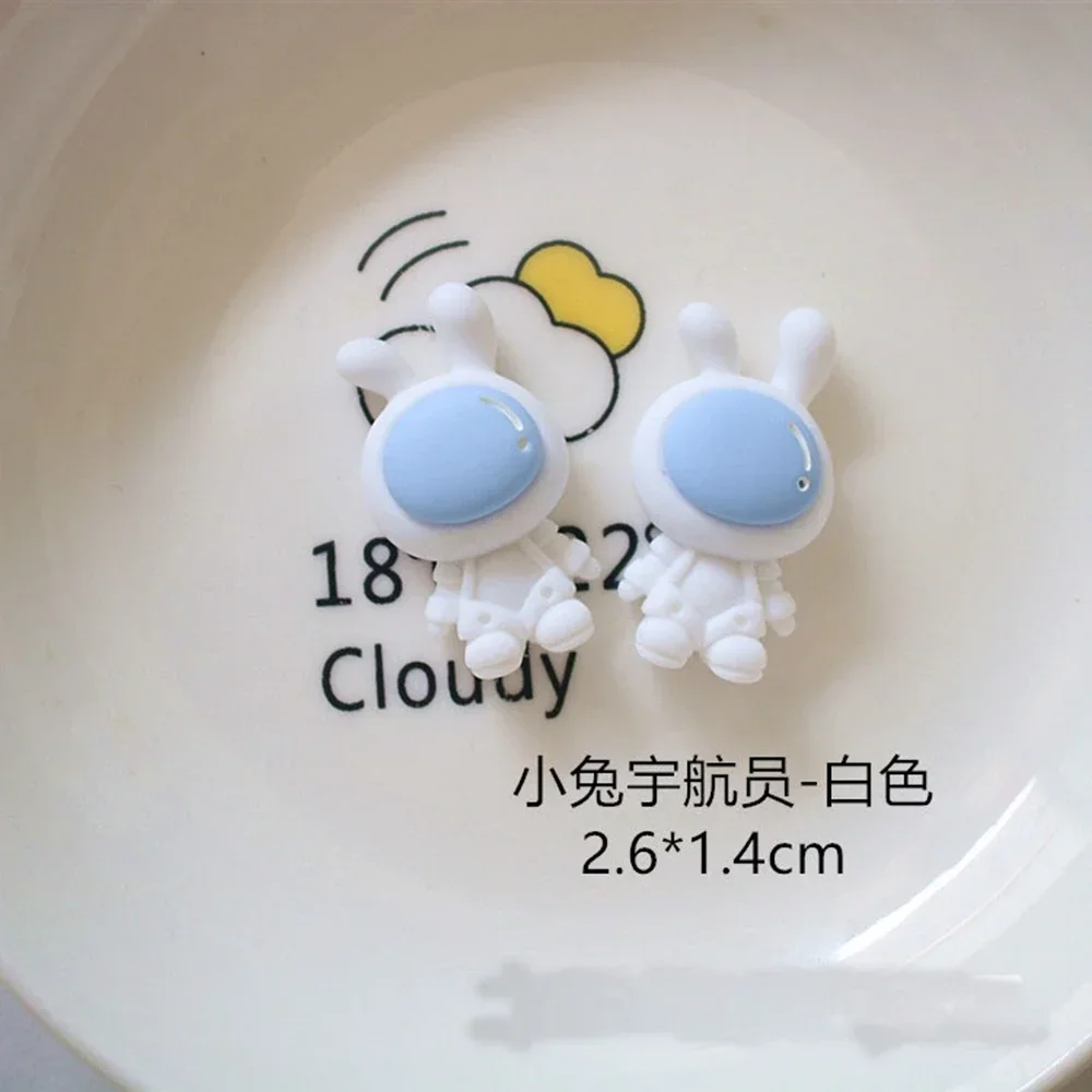 Resin 3D Cartoon aerospace astronaut series earth rocket satellite 10pcs Scrapbook Crafts DIY Accessory Decor Figurines