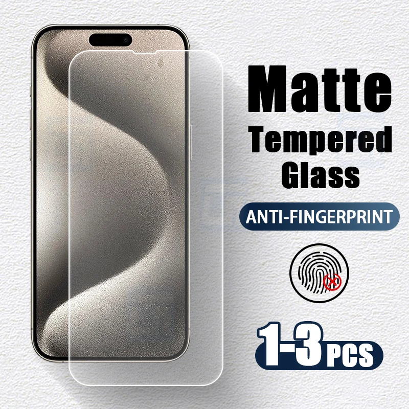

1-3Pcs Matte Tempered Glass For iPhone 15 14 Plus Anti-Glare Screen Protector on iPhone 11 12 13 Mini 15 Pro Max Protective Film