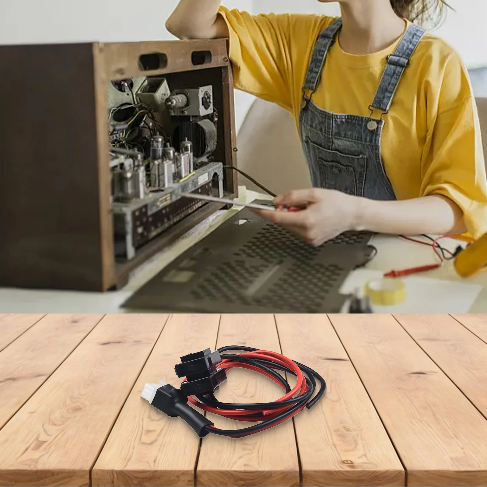 Wave Radio Power Supply Cable 1M 30A For ICOM IC-7000 IC-7600/ FT-450/TS-480 With for awm 1015 12AWG Heat Resistant Wire
