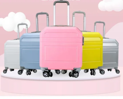 New children's small trolley box cute solid color universal wheel children's travel box children travel luggage