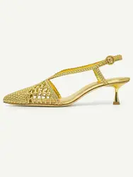 Summer New Women's Stiletto High Heel Pointed Hollow Sandals Fashion Mary Jane 34-44 Women's Large Sandals