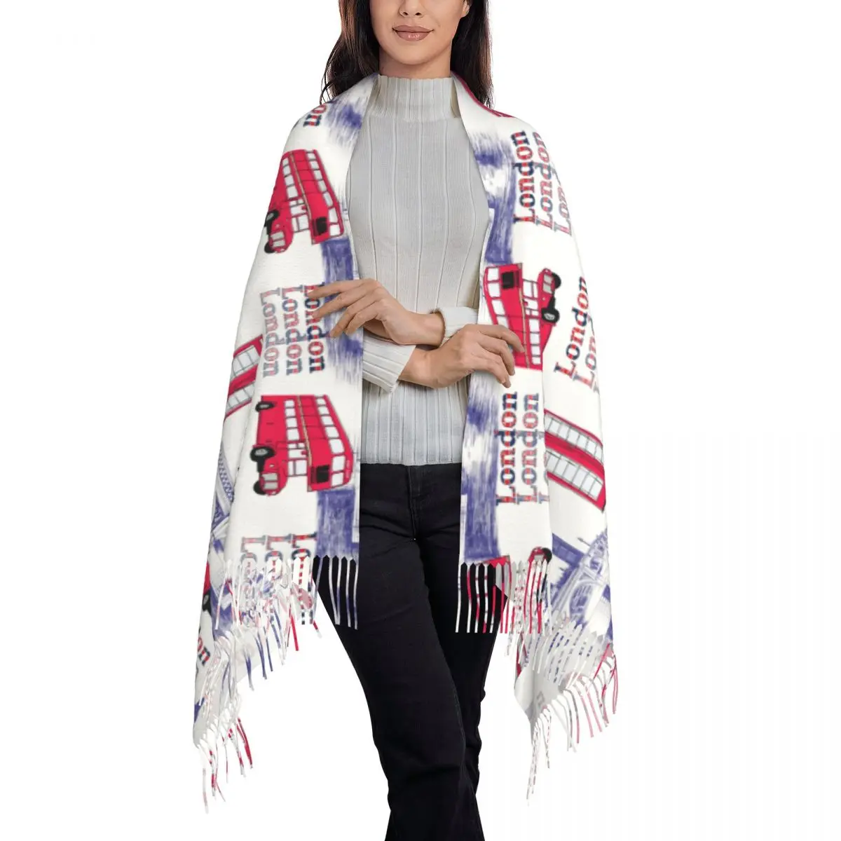لندن إنجلترا مشاهد شالات يلتف  - مراجعة Pashmina Wrap Large وسعره