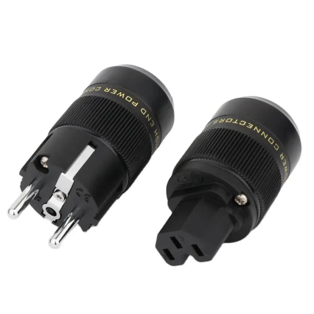 5 par wtyczek zasilających audio, posrebrzane, gniazdo europejskie, złącze zasilania AC, z blokadą śrubową, 15A/125V, ręcznie wykonane, do samodzielnego montażu, wysokiej jakości kabel zasilający dla entuzjastów audio. — zdjęcie produktu 3