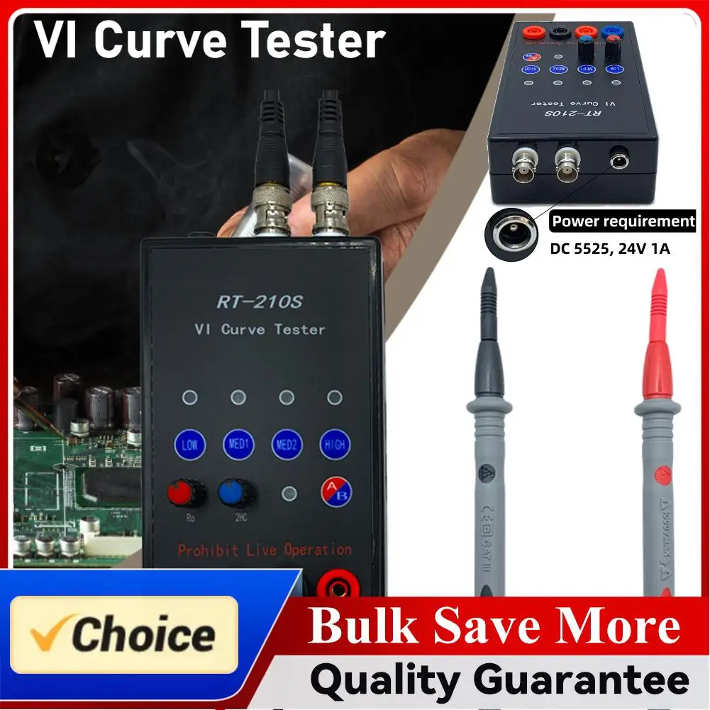 

RT-210S VI Curve Tester Dual-Channel Simultaneous Display Handheld Circuit Board Online Detection ASA Tester VI Curve Tester