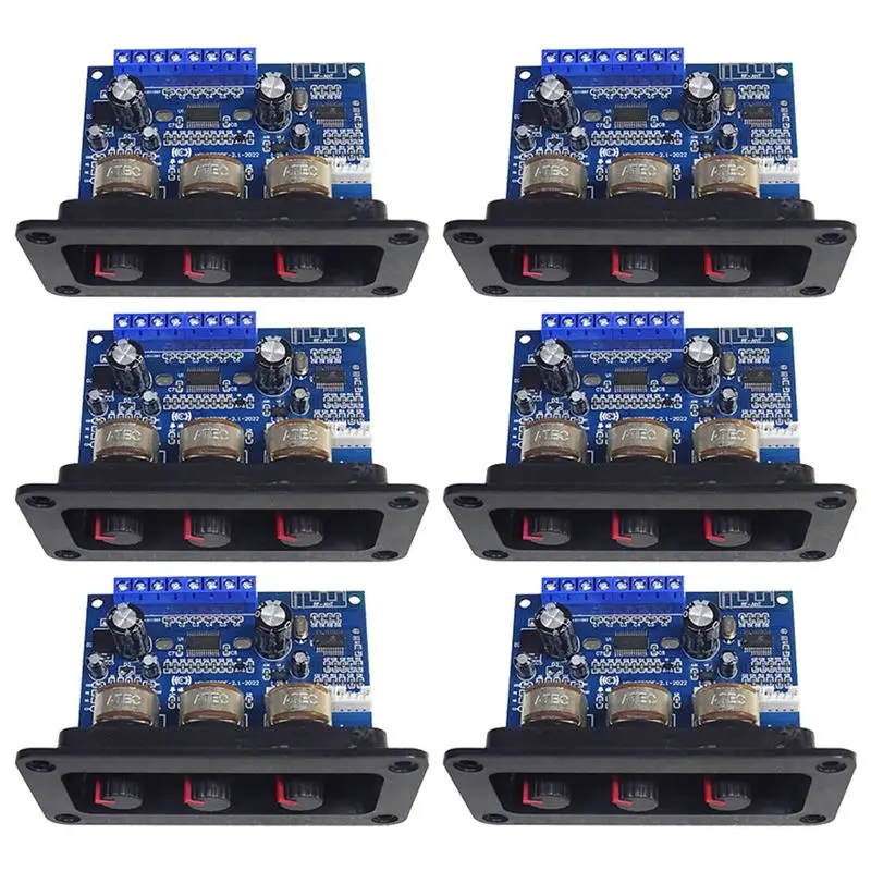 Exquisite-6X Scheda Amplificatore Di Potenza Digitale 2.1 Canali 2X25W+50W Bluetooth 5.0 Subwoofer Classe D Scheda Amplificatore Audio DC 12-20V-image