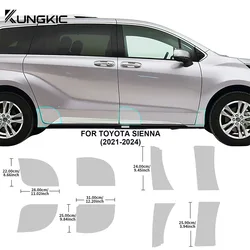 Car Door Sills Triangle Protective Film for Toyota Sienna 2021-2024 PPF TPU Transparent Refit Sticker 8.5mil Paint Protection