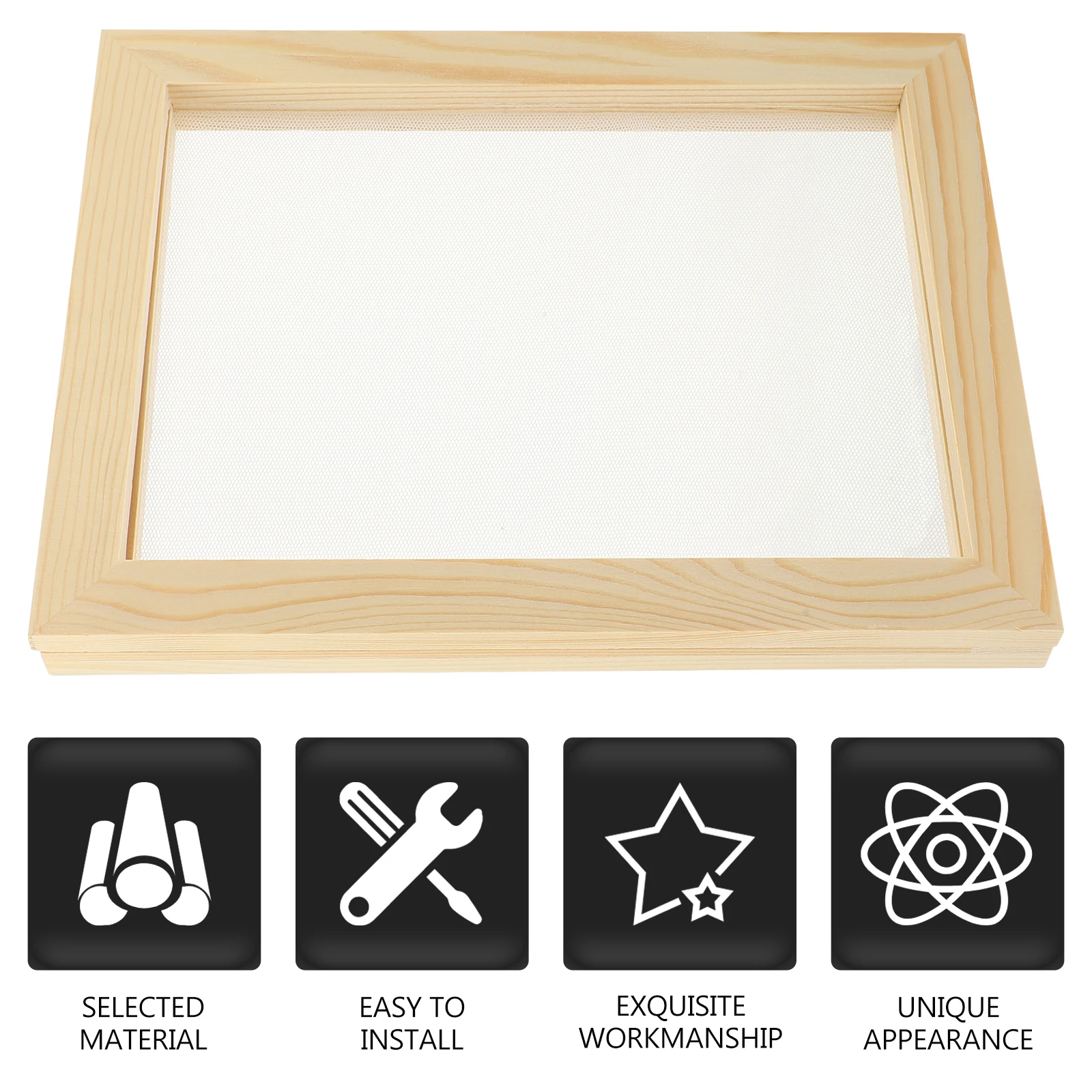 Wooden DIY Paper Making Frame Screen Mesh Tool Crafting Printing Frame Educational Gift Paper Making Present