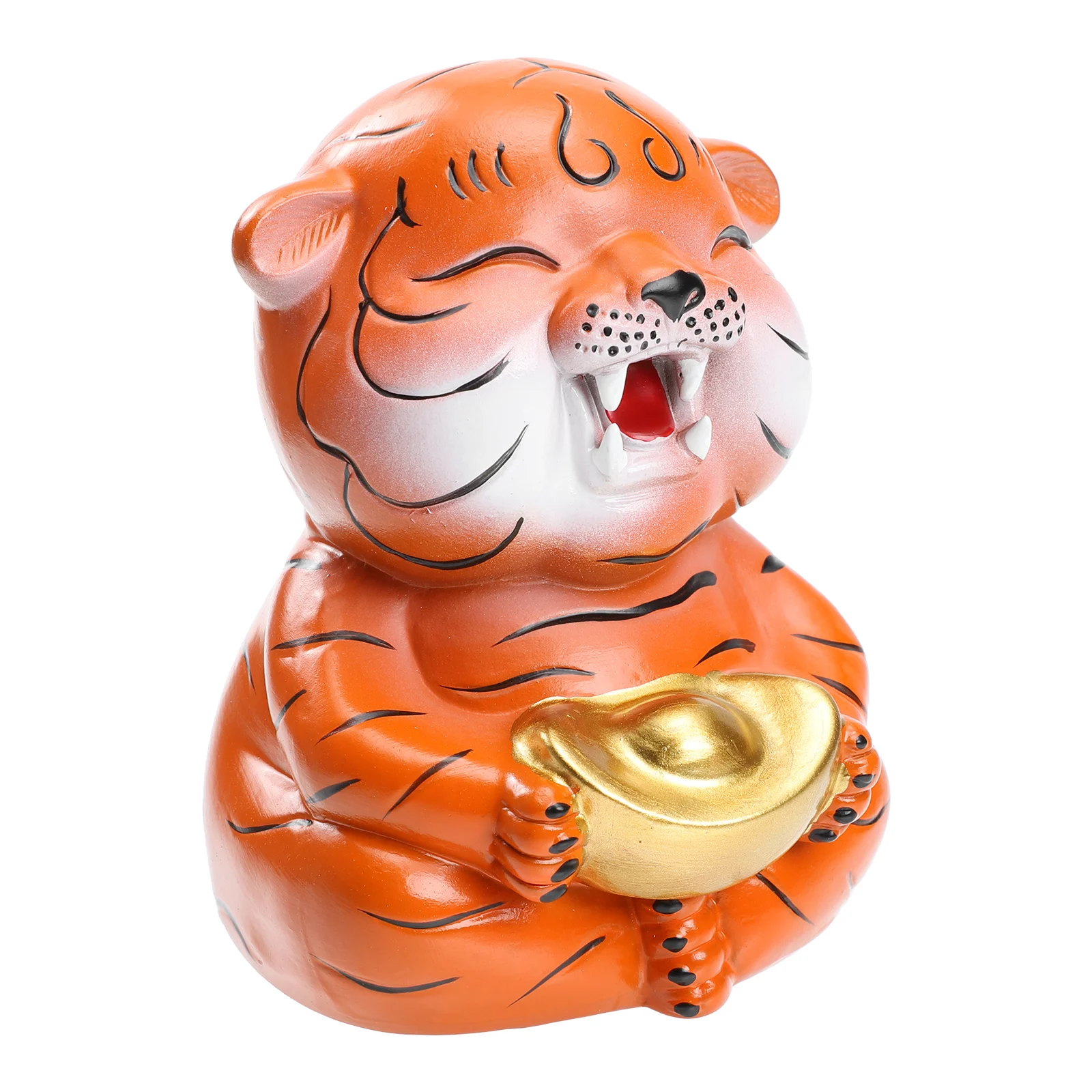 Adorável cofrinho de cerâmica em forma de tigre, banco de moedas funcional para ensino de crianças, economia de dinheiro, acessório decorativo