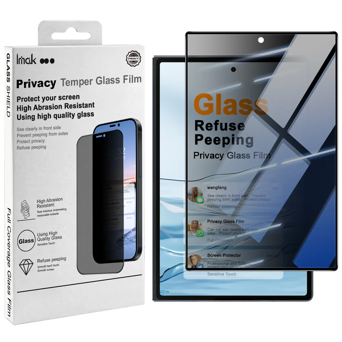 

IMAK Privacy Tempered Glass for Samsung Galaxy Z Fold 8 5G Screen Protector Film