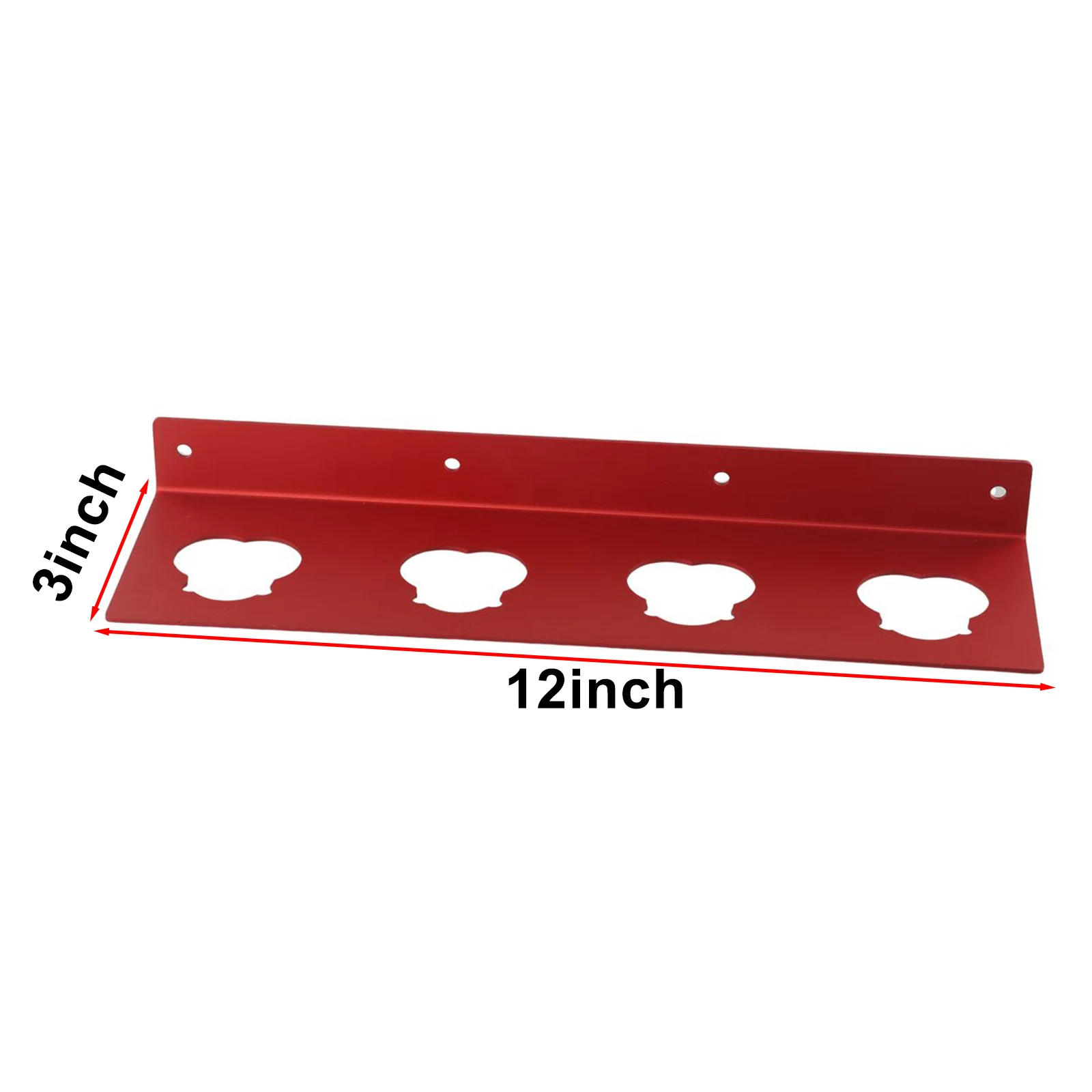 1PC Battery Holder Powder Coated In Wrinkle Red CNC Plasma Cut For Milwaukee-M12 Red Battery Holder Wall Mount With 4 Slots