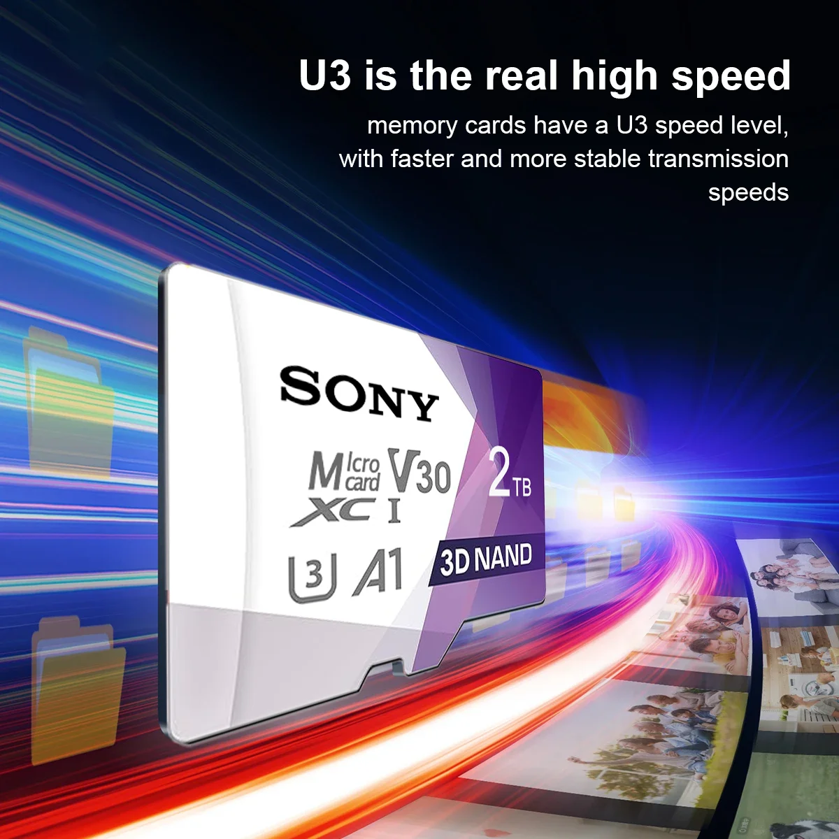 بطاقة سوني 2 تيرا بايت عالية السرعة 1 تيرا بايت/512 جيجابايت/256 جيجابايت/128 جيجابايت TF بطاقة A1 V30 C10 بطاقة ذاكرة لأجهزة الكمبيوتر الهواتف وشاشات كاميرات داشكام #5