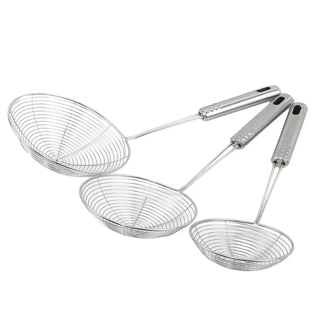 Stainless Steel Frying Strainer French Fries Frying Spoon Wire Mesh Skimmer Strainer Colander Fryer Scoop Sieve Kitchen Supplies