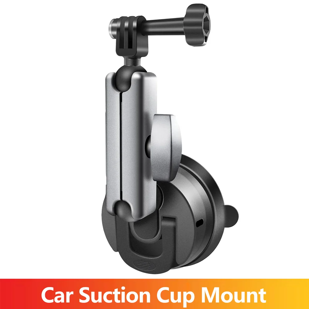Aluminium Alloy Car Suction Cup Mount Dual Ball Head Strong Heavy Duty Holder for GoPro Hero 13 Insta360 DJI OSMO Action Camera