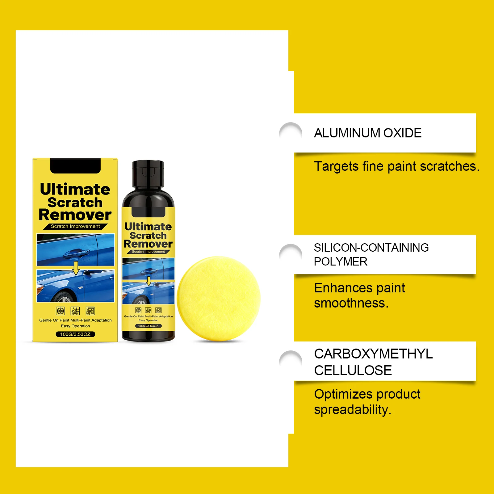 Car Scratch Repair Kit Paint Restorer Polishing Compound Swirl Remover Gloss Enhancer Auto Body Care Set Daily Maintenance
