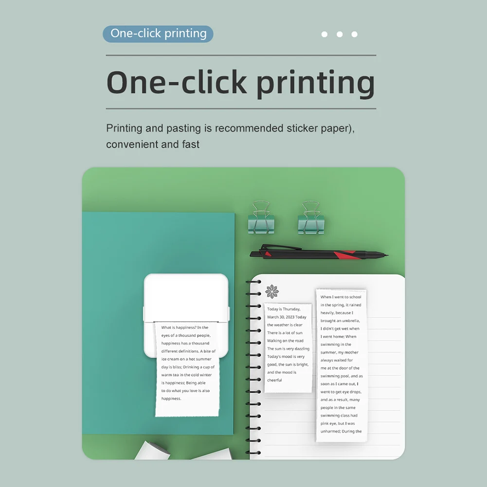 طابعة حرارية محمولة 800 مللي أمبير في الساعة طابعة صغيرة متوافقة مع بلوتوث مع كابل USB طابعة جيب ذكية صغيرة طابعة ورقية بدون حبر #3