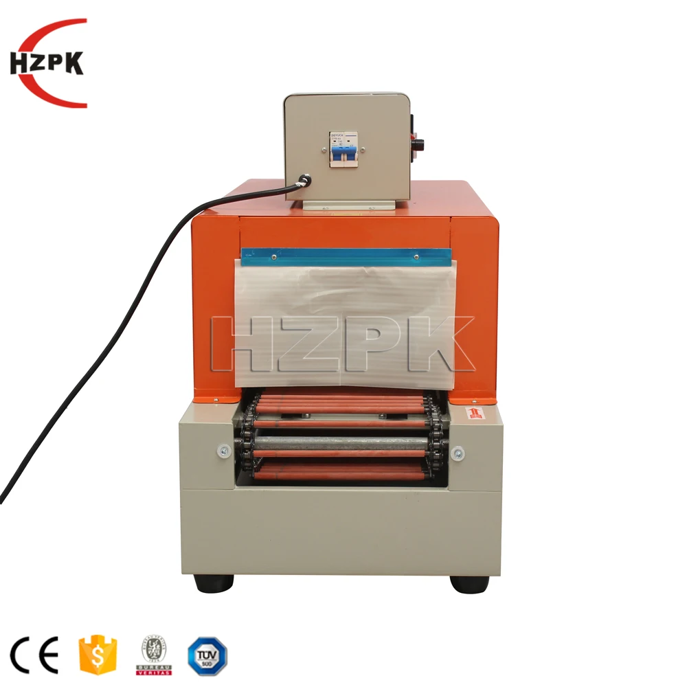 HZPK BS-260 semi automatic small box heat tunnel shrink sleeving wrapping labeling packaging machine