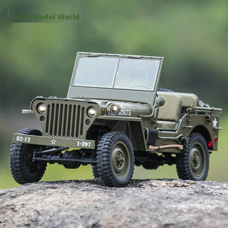 1/6 New Fms 1941 Rs Version Rc Car Scrambler Large Rc Car Off Road Climbing Four Wheel Drive Electric Model Toys Car Boy Gift