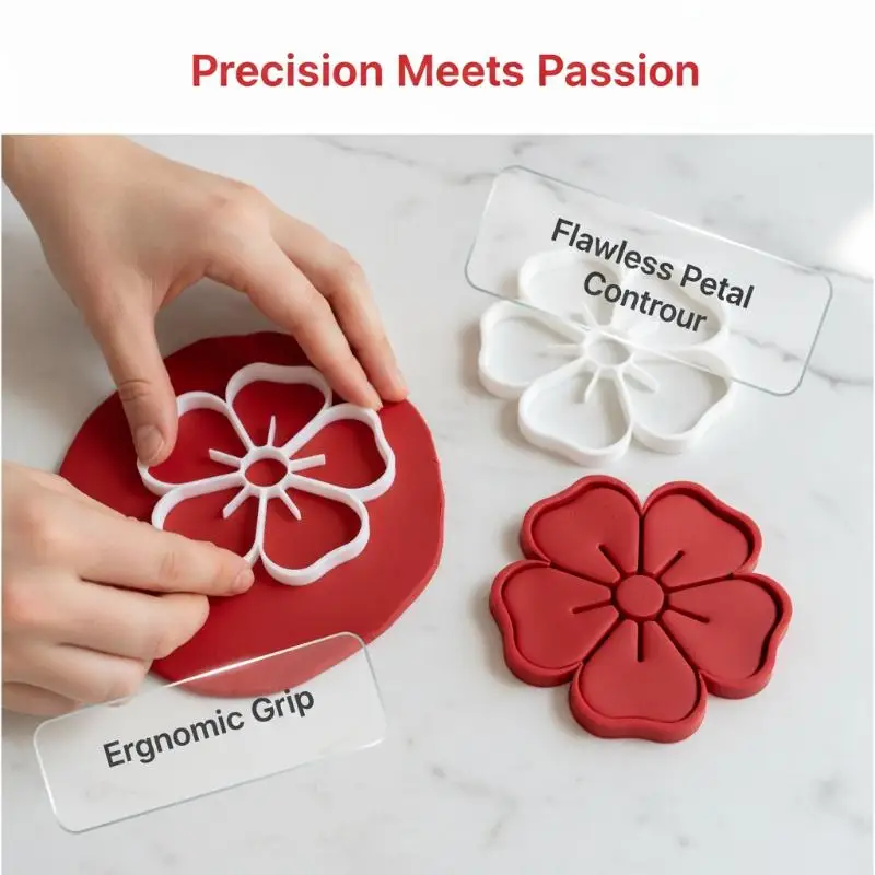 Flower Plastic Clay Cutter Mold Jewelry Making Tool Smooth Edge Reusable Shaping Mould DIY Handmade Pottery Polymer Clay Craft