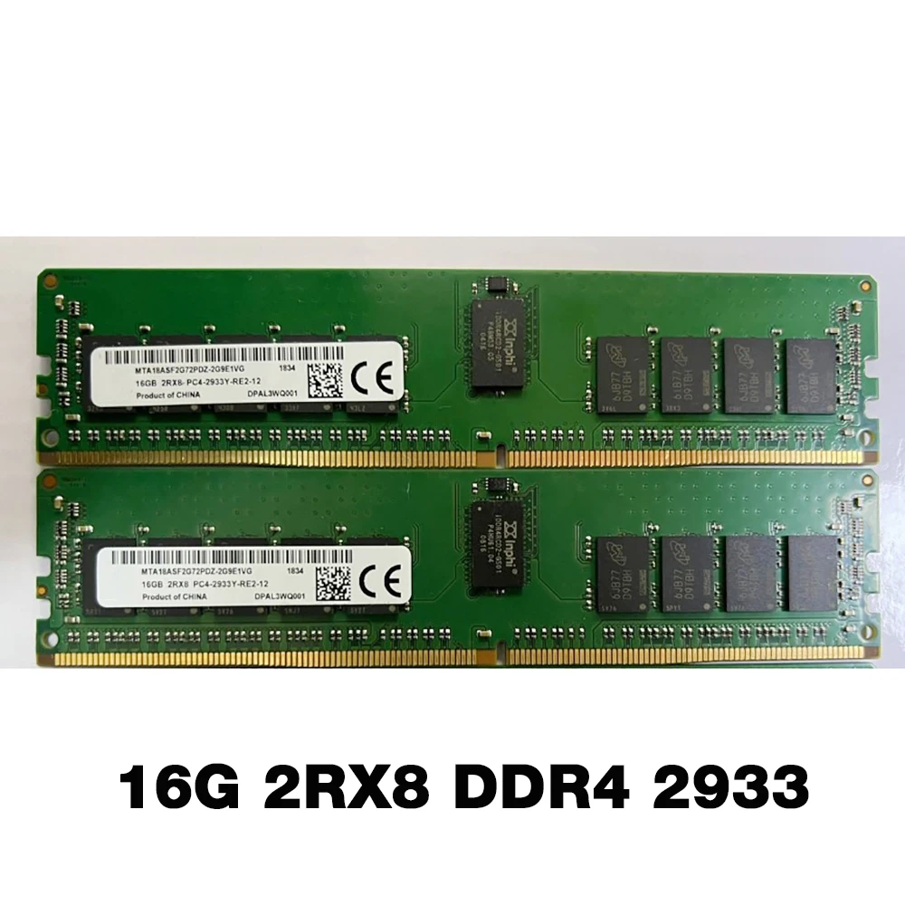 1PCS RAM 16GB PC4-2933Y ECC For MT Server Memory MTA18ASF2G72PDZ-2G9E1 16G 2RX8 DDR4 2933