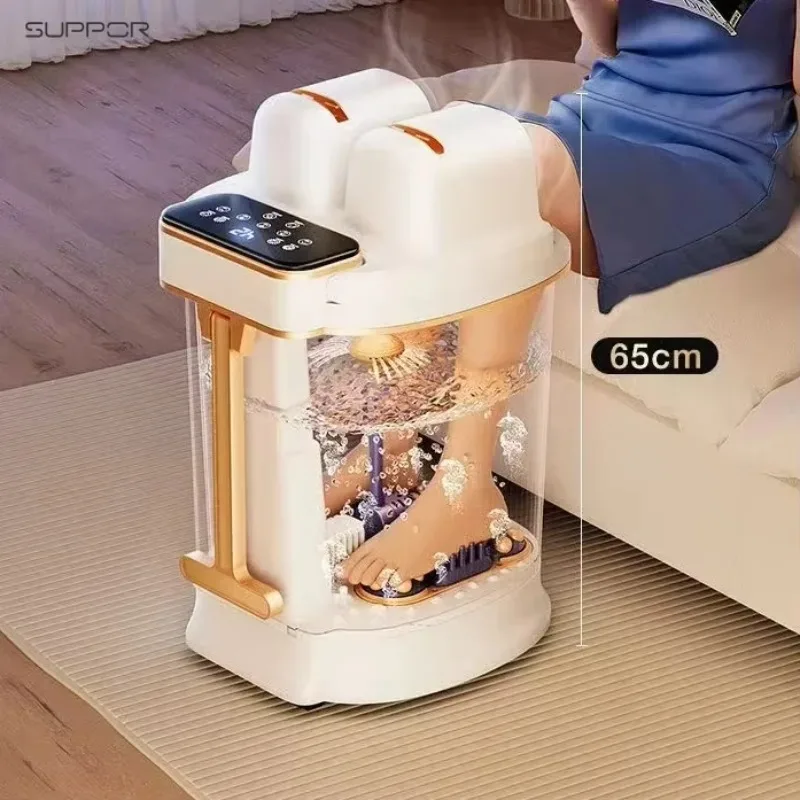 Foot bath barrel heating constant temperature high depth wooden barrel foot bath electric massage fully automatic foot bath