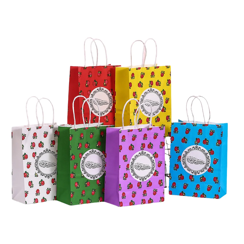 LBSISI Hayat-Geyik Temalı Şenlikli Favor Bez Çantalar, Çevre Dostu, İslami Tatilin Kutlaması, Hediyeleri ve Atıştırmalıkları Paketleme
