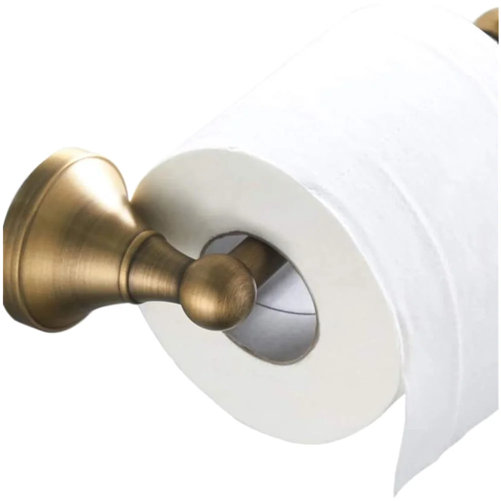 Copper Toilet Paper Holder with Roll Towel Dispenser for Bathroom Combining Antique Design and Functional Paper Storage