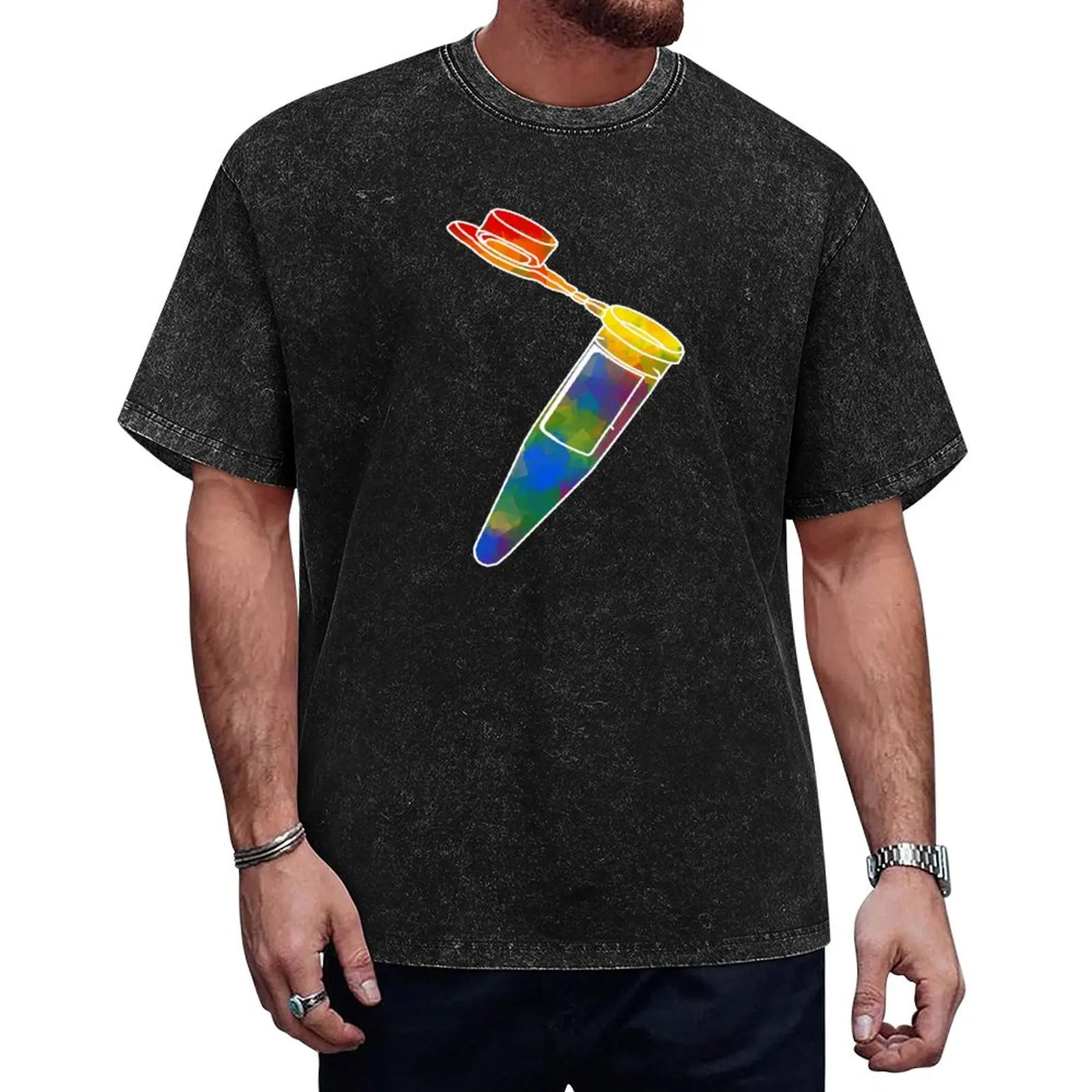 

Rainbow Microcentrifuge Tube T-Shirt graphic tee shirt animal prinfor boys baggy shirts plain white t shirts men