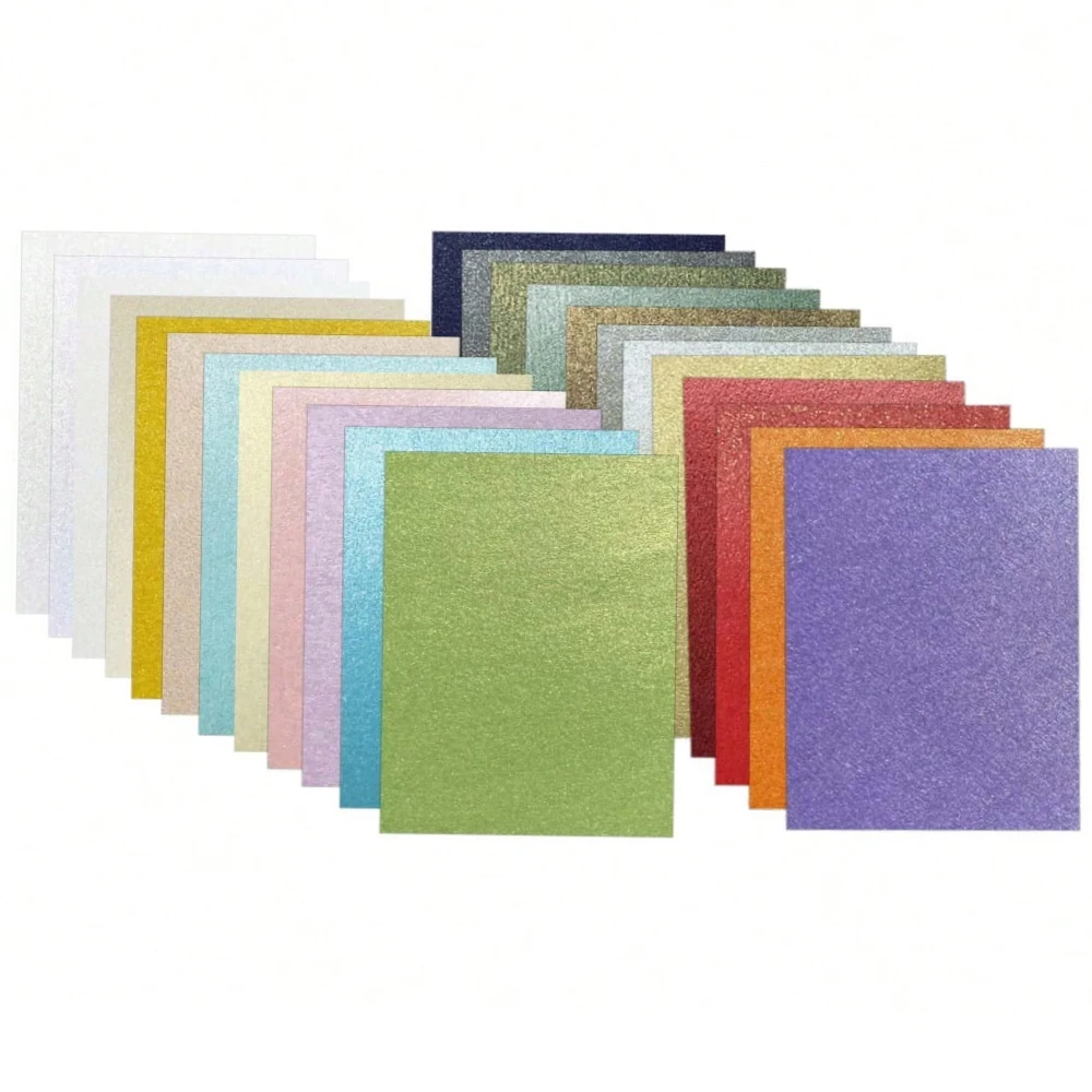 ورق لامع A4 120gsm بيرليسسينت 25 لونًا ورقتان من كل لون للأطفال مصنوع يدويًا ورق قابل للطي يمكنك صنعه بنفسك ديكور قصاصات الحرف اليدوية
