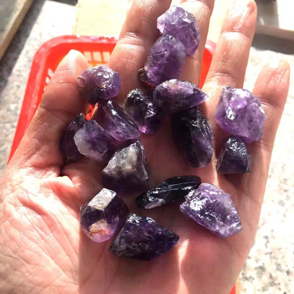 

1Pack Natural Violet Amethyst Crystal Stones 200g Irregular Tumbled Gravel for Fresh Salt Water Fish Tank DIY Tumbled Stones