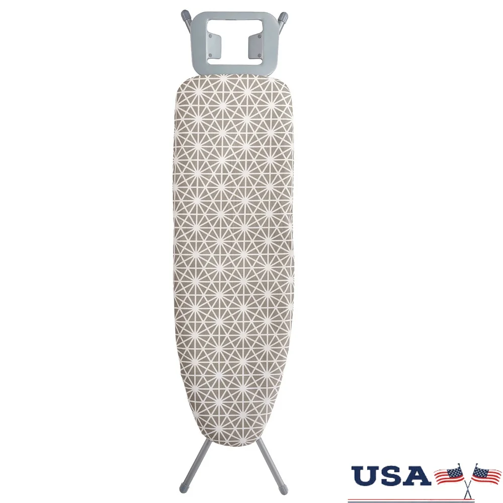 

Большая гладильная доска с регулируемой высотой, 4-слойный термостойкий чехол, 100 хлопковых чехлов, складной компактный дизайн